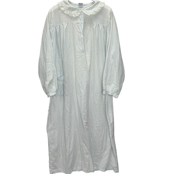 Carole Bluek Stiped Long Sleeve Nightgown Size XXXL 3XL Ruffles Prairie - Picture 1 of 6